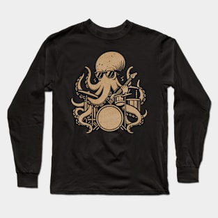 Octopus Drummer Long Sleeve T-Shirt